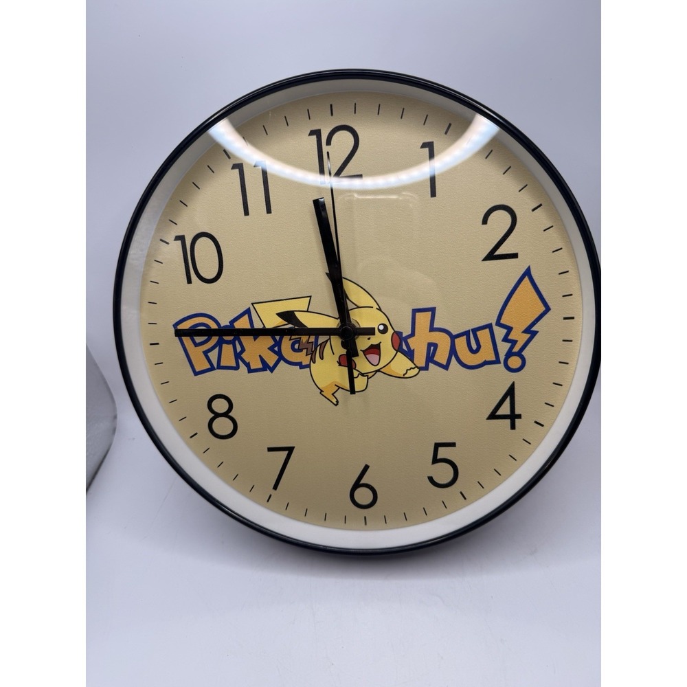 Pokémon Pikachu Wall Clock – Yellow Analog Battery Powered Kids Room Decor - Picture 4 of 8